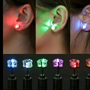 LED CLUB EARRINGS Halloween CLUBBING DANCING PARTY light up studs